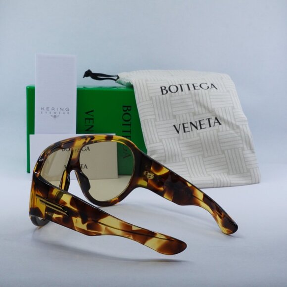 Bottega Veneta BV1345S 002 Shield Sunglasses - Havana/Brown - Picture 8 of 12